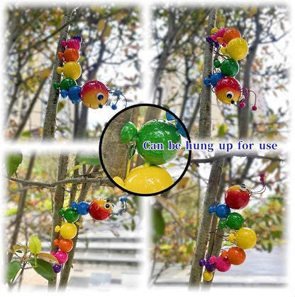 Metal Caterpillar Statue Indoor Outdoor Vivid Yard Art Garden Decor for Outside Patio Lawn Ornaments Fence Decorations Gift for Family Friends Garden Lovers 2 Pack(Color & Curved)