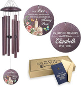 ASTARIN Personalized Memorial 32" Wind Chimes, Bereavement Gifts for Loss of Father Mother, Funeral Remembrance Sympathy Gifts for Loss of Loved One, Patio Wind Chime for Outside, Produced in USA