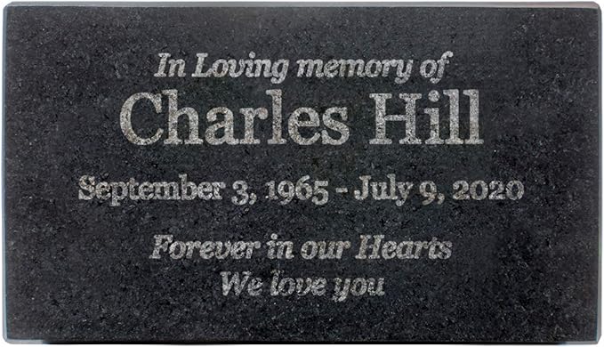 Customized In Loving Memory Black Granite Memorial or Sympathy Gift. Offered in a Variety of Sizes to Meet your Needs and Budget (7 x 4 x 2")