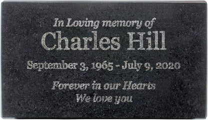 Customized In Loving Memory Black Granite Memorial or Sympathy Gift. Offered in a Variety of Sizes to Meet your Needs and Budget (7 x 4 x 2")