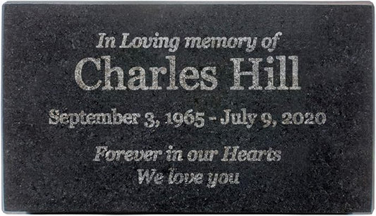Customized In Loving Memory Black Granite Memorial or Sympathy Gift. Offered in a Variety of Sizes to Meet your Needs and Budget (7 x 4 x 2")