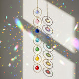 Thyle Healing Crystal Wind Chimes for Outside Window 7 Chakra Hanging Crystal Sun Catchers for Easter Indoor Outdoor Home Wall Decor Birthday Gifts(Classic Style)