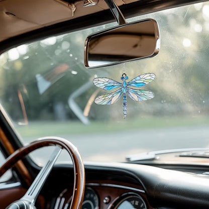 Dragonfly Acrylic Suncatcher, Boho Suncatchers for Window Hanging Ornament, Stained Glass Effect Indoor Outdoor Garden Decor for Dragonfly Lovers, Gifts for Mother's Day, Mom, Grandma, Wife, Women
