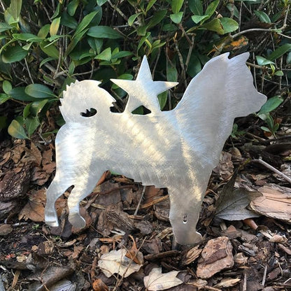 Shiba Inu Metal Dog Plant Stake with Star,Metal Iron Yard Stake,Unique Pet Memorial,Beautiful Yard Art,Dog Lover Gift,Dog Star Garden Stake Fence Topper Wall Sign Yard Art Sculpture Mourning Gift