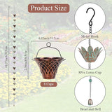 10.2ft Rain Chain for Outside, Lotus Rain Chain with 16 Cups, Adjustable Rain Catcher Chain for Outside, Replacement Downspout for Gutters, Eaves, Drainage