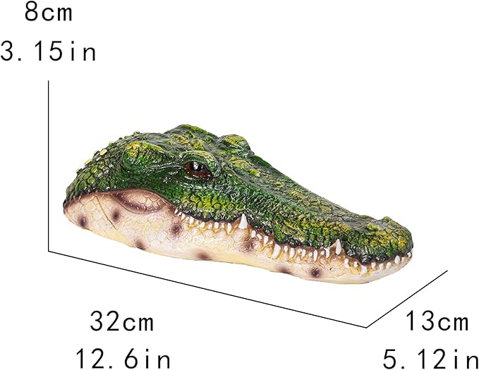 Realistic Floating Alligator Head Decoy for Ponds & Pools - Premium Quality Crocodile Decor, Duck Deterrent, Garden & Yard Animal Protector, Lifelike Predator Replica