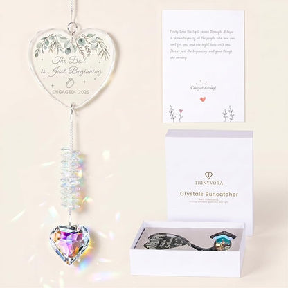 Engagement Gifts for Couples,Crystal Suncatcher for Newly Engaged,Happy Gift for Her,Engagement Gifts for Women,Friends Just Engaged Glass Ornament 2025