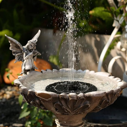 Solar Fountain, Solar Powered Bird Bath Fountain with 4 Nozzles 1.4W Solar Panel Kit Water Pump, Outdoor Watering Submersible Pump for Pond, Pool, Garden, Fish Tank
