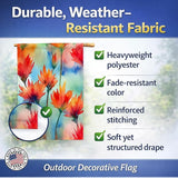 Caroline's Treasures Wyoming Indian Paintbrush in Watercolor House Flag Large Porch Sleeve Pole Decorative Outside Yard Banner Artwork Wall Hanging, Polyester, House Size, Multicolor