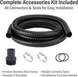 Corrugated Pond Tubing - Flexible, Kinkproof, Reinforced PVC Hose for Water Gardens, Pumps, Waterfalls & Aquaculture (20 Feet Black, 1-1/2 Inch)