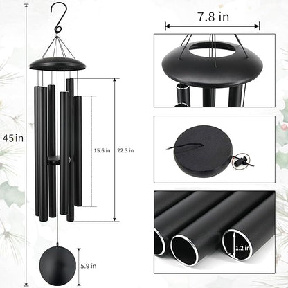 ASTARIN 45in Memorial Wind Chimes, Christmas Large Wind Chimes for Outdoors with 6 Heavy Tubes,Deep Tone for Garden Hanging Decor Sympathy Gifts Box