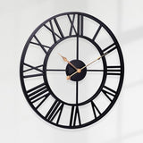 Outdoor Clocks for Patio – 30 in Extra Large Farmhouse Black Metal Outdoor Wall Clock Silent Battery Operated – Vintage Industrial Skeleton Outside Clock for Pool Area, Garden, Backyard, Porch