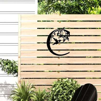 Black Large Metal Name Sign,Initial Welcome Letter Monogram Wall Decor,Wall Art Last Name Signs,Garden Door Decor for Outside,Wedding,House Warming Gift,15.75 inch in Height (Black-C)