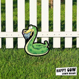 Garden Outdoor Small Metal Art 7"x 6" Weather Resistant Lawn Ornaments Sturdy Stakes Yard Sign Decoration for Patio (Hungry Snake)