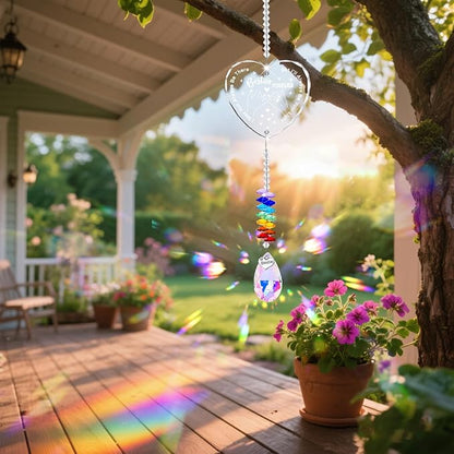 Friendship Gift Suncatcher, Best Friend Crystal Hanging Ornament for Rainbow Maker Bestie Gifts Hanging Crystal Heart Sun Catcher Ornament Gift for Hanging Decoration