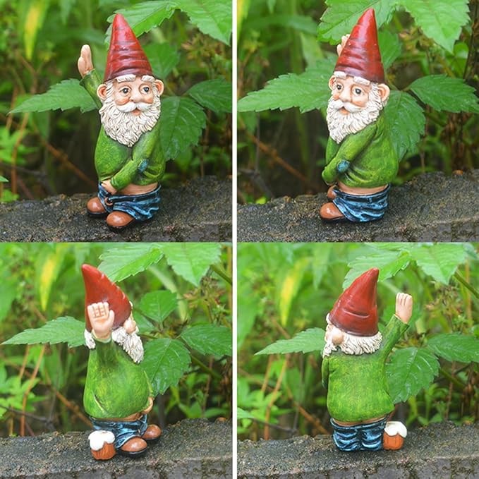 Gnome Garden Decor: Enchanted Garden Characters, Tree Trunk Gnome Statue - Ideal for Outdoor Balconies, Gardens, Courtyards, Lawns, Moss, and Bonsai Doll Sculpture Decor