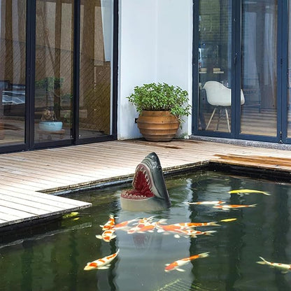 Garden Statues Realistic Shark Head Pond Decor Resin Floating Statue Vibrant Colors & Detailed Texture for Garden Or Pool Protection Yard Ornaments Decor