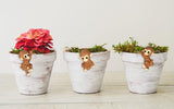 Ebrima Set of 3 Cute Animal Figurines Planter Pot Hanger Decorations, Resin Hanging Climbing Monkey Sculpture Outdoor Statues Ornaments for Flower Pot Garden Decor (3 Monkeys)