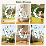 Stained Glass Window Hanging Suncatcher, IDEA SHOW Dog Memorial Gifts for Loss of Dog Sympathy Remembrance Suncatcher, Handcrafted Dog Memorial Gift for Lover Dog Loss Pet Bereavement