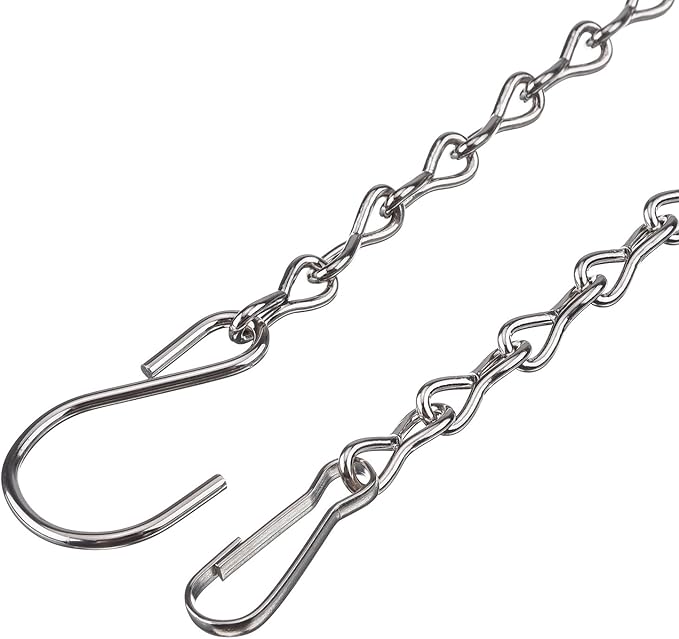 EBOOT 2 Pcs Hanging Chain for Bird Feeders, Planters, Lanterns and Ornaments (Silver,35 Inch)