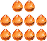 M METERXITY 10-Pack Crystal Ball Prisms, 24mm/0.94 Inch Chandelier Pendant Maker Hanging Crystals Chandelier Prisms for Home/Windows/Garden/DIY Decoration[Orange]