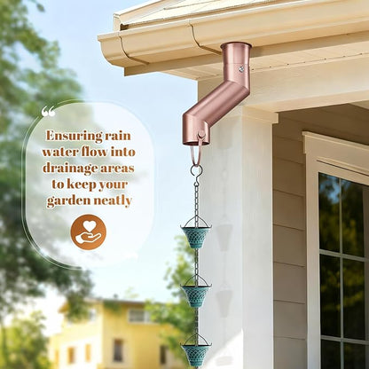 Tfro & Cile Rain Chain Gutter Adapter Rose Gold Installation Suit for Gutter Downspout Outlet