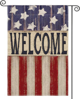 AVOIN colorlife Patriotic 4th of July Garden Flag 12x18 Inch Double Sided Outside, Memorial Day Retro American Stars and Stripes Welcome Yard Outdoor Decoration