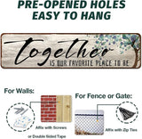 Family Wall Art Decor Inspirational Quotes Wall Hanging Sign -Together is Our Favorite Place to Be-Motivational Home Wall Art Decor Tin Plaque Sign 4"x16"