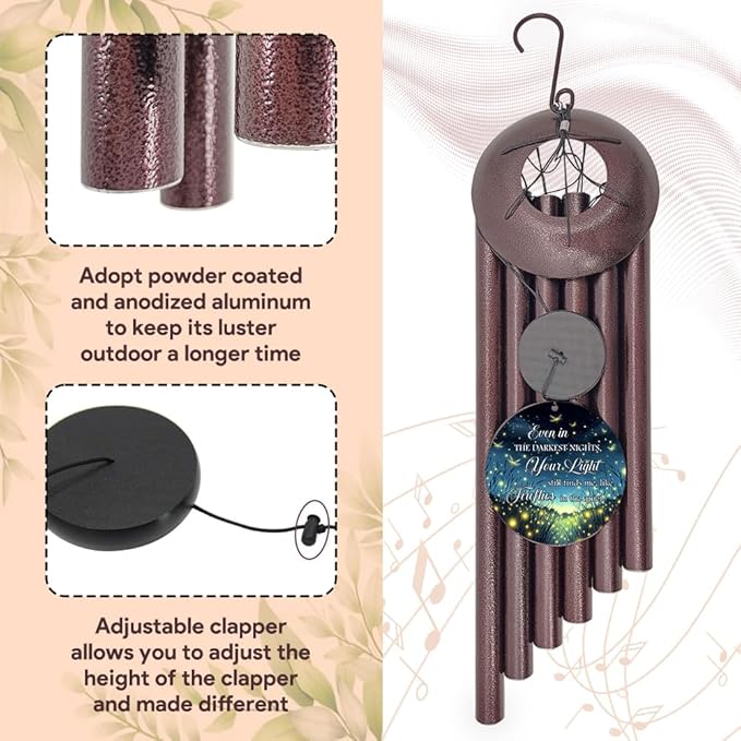 Personalized Sympathy Wind Chimes, 36inch Custom Wind Chime, Memorial Gifts for Loss of Loved One, Wind Chimes in Loving Memory of Dad/Mom, Condolences Gifts for Funeral (Produced in USA)