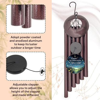 Personalized Sympathy Wind Chimes, 36inch Custom Wind Chime, Memorial Gifts for Loss of Loved One, Wind Chimes in Loving Memory of Dad/Mom, Condolences Gifts for Funeral (Produced in USA)