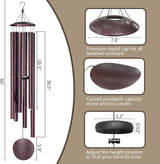 66" Wind Chimes for Outside Deep Tone - 6 Thicken Tubes Memorial Wind Chimes for Loss of Love One, Gifts for Women, Mom, Grandma, Sympathy, Large Windchimes for Outdoor, Garden, Patio (Bronze)