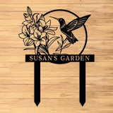 Personalized Metal Flower Garden Sign with Stake,Bird Garden Decor for Outdoor,Patio Yard Decor,Gifts for Gardeners style 11