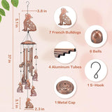 French Bulldog Wind Chimes for Outside,Dog Gifts for Women/Men/Sympathy Gift/Memorial Gifts/Birthday Festival Metal windchimes Outdoors/Indoors,Patio,Garden Decor,Home,Porch,Yard