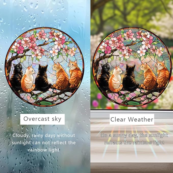 Sun Catchers Indoor Window, Acrylic Rainbow Suncatcher Window Hanging Decoration for Living Room Bedroom Summer Home Balcony Ornaments Decoration (SC2241)