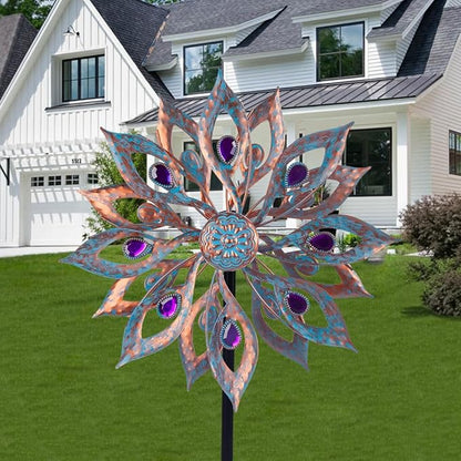 DREAMSOUL Wind Spinners Outdoor Double Kinetic Wind Spinner, Metal Windmill for Yard Patio Lawn Decor (58 * 14 Inches)