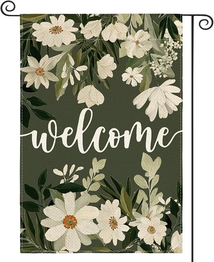 AVOIN colorlife Daisy Spring Flowers Garden Flag 12x18 Inch Double Sided Outside, Seasonal Floral Welcome Yard Outdoor Flag