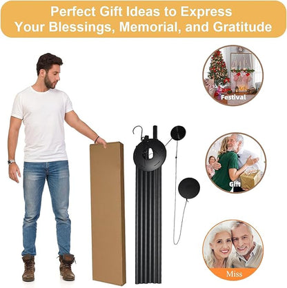Large Memorial Wind Chimes, 67'' Deep Tone 6 Heavy Tubes Soothing Tones Windchimes for Outside Garden Patio Hanging Decor, Sympathy Gifts, Memorial Wind Chime Best Gift for Mom Women Grandma Neighbors