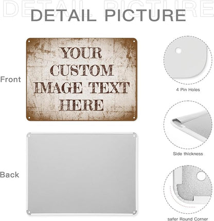 Custom Retro Metal Sign - Personalized Outdoor Sign, 12x17in