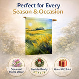 Caroline's Treasures Nebraska Goldenrod in Watercolor House Flag Large Porch Sleeve Pole Decorative Outside Yard Banner Artwork Wall Hanging, Polyester, House Size, Multicolor