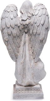 basen Praying Angel Garden Statue, Outdoor Memorial Angel Figurine for Garden Yard Lawn Patio, Resin Angel Sculpture Decoration for Grave Memorial, Cemetery Ornament Sympathy Gift