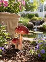 Miniature Resin Mushroom Decor for Fairy Garden – 6 PCS Colorful Mushroom Figurines, Yard Art Ornaments for Outdoor Garden, Bonsai & Terrarium Decorations (Mother & Child Mushroom)