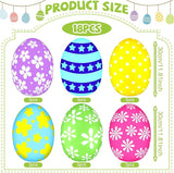 18 Pieces 12 Inch Inflatable Easter Eggs Easter Outdoor Yard Decoration Large Inflatable Hanging Eggs Ornaments Giant PVC Kids Toys for Garden Lawn Party Decor