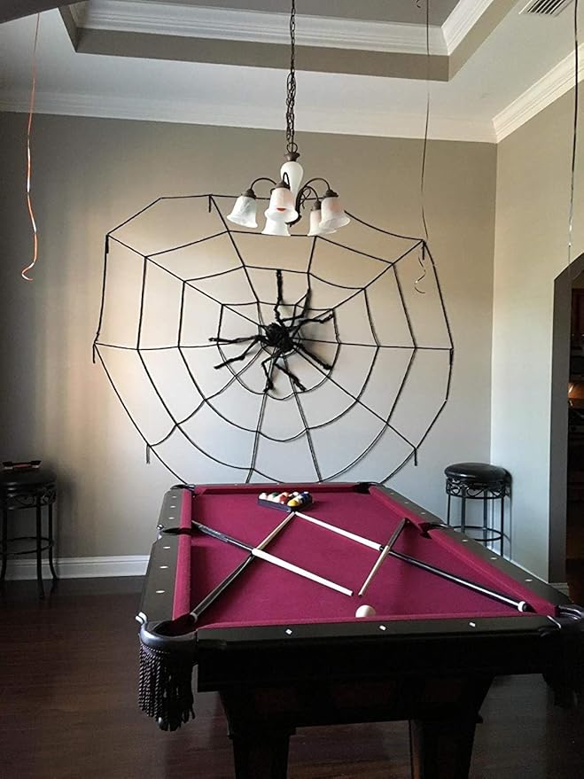 Halloween Decorations Big Spider 4.9 Ft Black Soft Hairy Scary Spider Fake Large Pops for Halloween Outdoor Yard Party