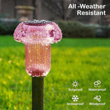 Solar Lights Outdoor 8 Pack Mother's Day Solar Pathway Lights Outdoor Pink Purple Mushroom LED Waterproof Lighting Stake for Women Outside Yard Path Garden Lawn Landscape