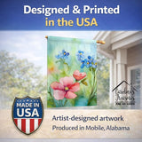Caroline's Treasures Alaska Forget-me-nots in Watercolor House Flag Large Porch Sleeve Pole Decorative Outside Yard Banner Artwork Wall Hanging, Polyester, House Size, Multicolor