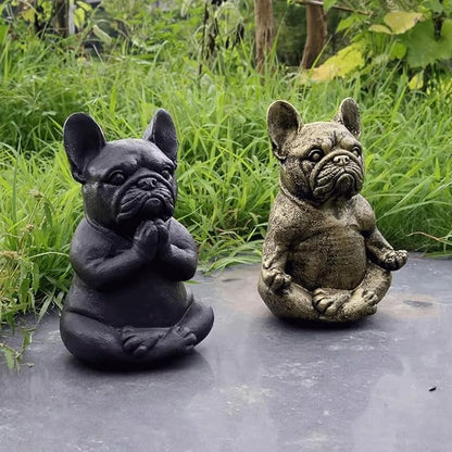 Garden Statues Meditating Dog Statue Buddha Dog Statue Zen Yoga Relaxed Pose Buddha Meditation Figurine for Indoor Outdoor Yard Ornaments Decor
