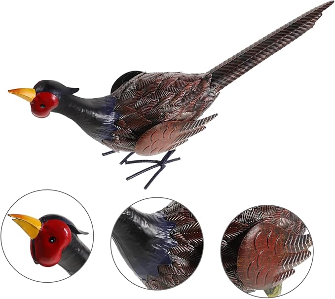 YARNOW Realistic Pheasant Garden Statue Outdoor Decor for Landscape Simulation Pheasant Figurine Iron Sculpture for Lawn and Home Decoration