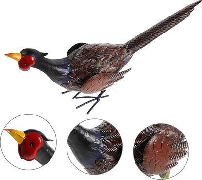 YARNOW Realistic Pheasant Garden Statue Outdoor Decor for Landscape Simulation Pheasant Figurine Iron Sculpture for Lawn and Home Decoration