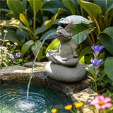 Whimsical Animal Pond Spitter, Outdoor Water Fountain with Pump and Hose, Antique Style Garden Water Fountain for Patio, Yard, Pond and Indoor Decor(Medium)