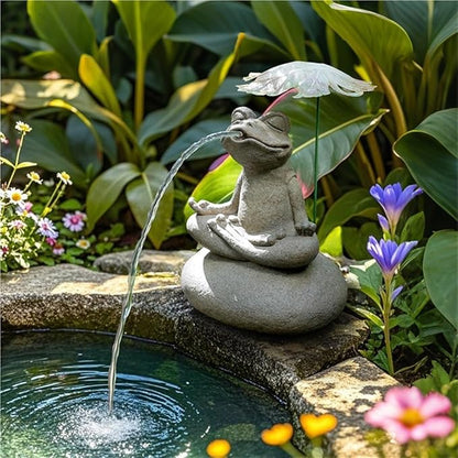 Whimsical Animal Pond Spitter, Outdoor Water Fountain with Pump and Hose, Antique Style Garden Water Fountain for Patio, Yard, Pond and Indoor Decor(X-Large)